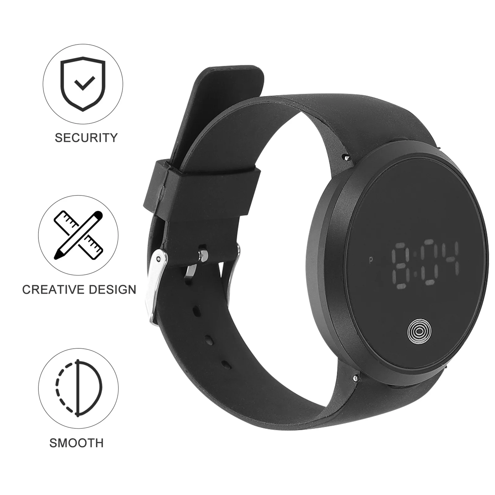 PU LED زوجين ووتش أسود شاشة تعمل باللمس سبائك الإلكترونية الرقمية ساعة اليد للجنسين أزياء الرياضة في الهواء الطلق هدية للرجال #1