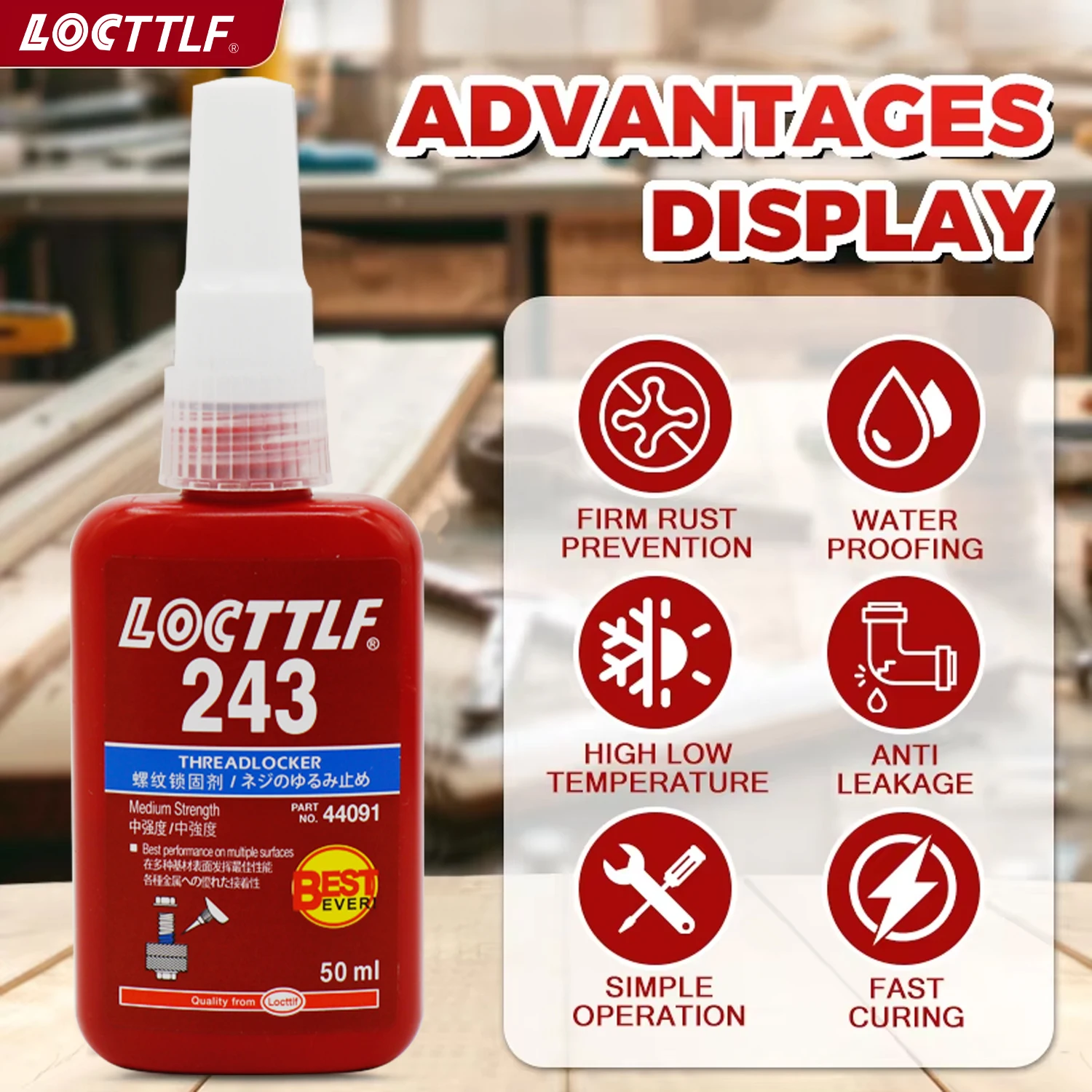243 Blue Anaerobic Adhesive Medium Strength Threadlockers Fo