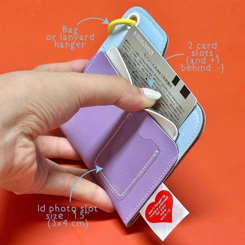 ที่ใส่บัตรหนัง PU คุณภาพสูง บางเฉียบ น้ำหนักเบา ใส่บัตรได้หลายใบ ที่ใส่พาสปอร์ต สีลูกกวาด สำหรับผู้หญิงและผู้ชาย