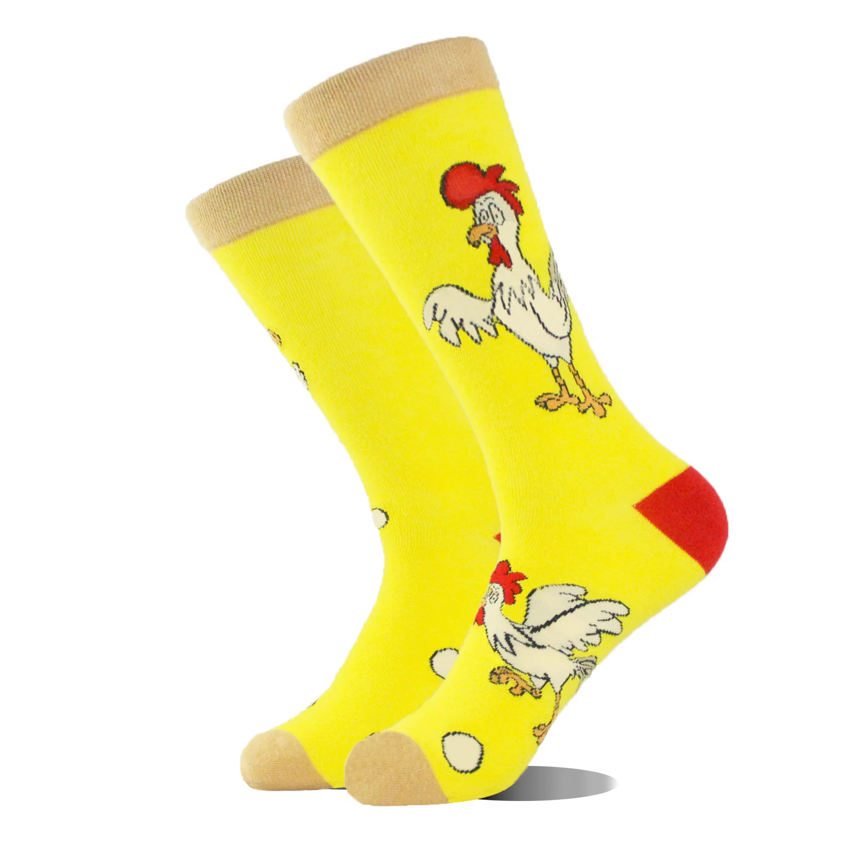 Men Series Cotton Crew Socks Funny Daily Happy Cartoon Creative AB Asymmetric Hip Hop Crew Chaussette Unisex Skateboard