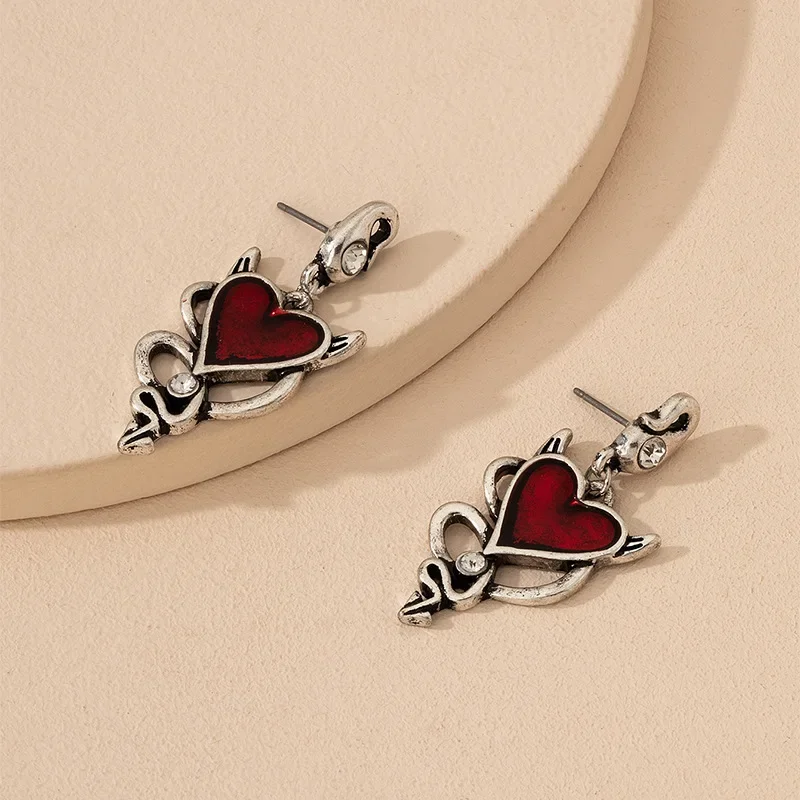 

Halloween Earrings Punk Heart Cool Eardrop Jewelry Gift For Women