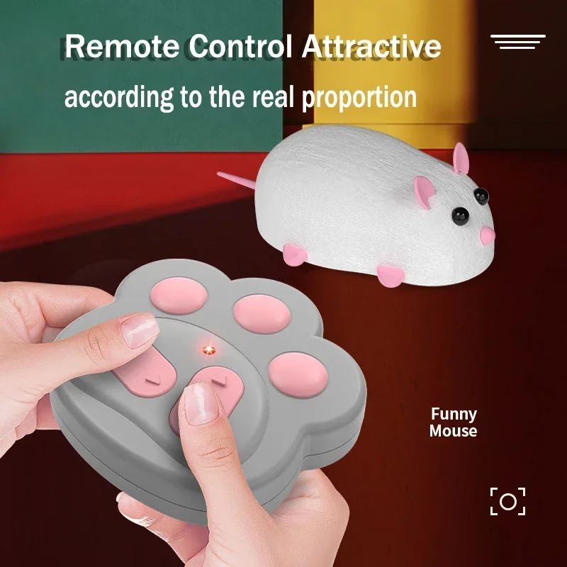 TJavier-Souris télécommandée pour chat et souris, jouet pour animaux de compagnie, simulation de flocage, électrique avec lumière, électronique, cadeau de Noël