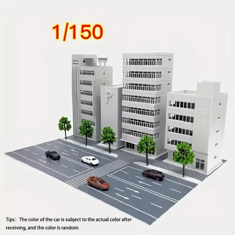 Conjunto de escena de modelo de construcción y edificio de gran altura, conjunto de combinación de mesa de arena para ensamblaje de casa de escena de edificio de oficina