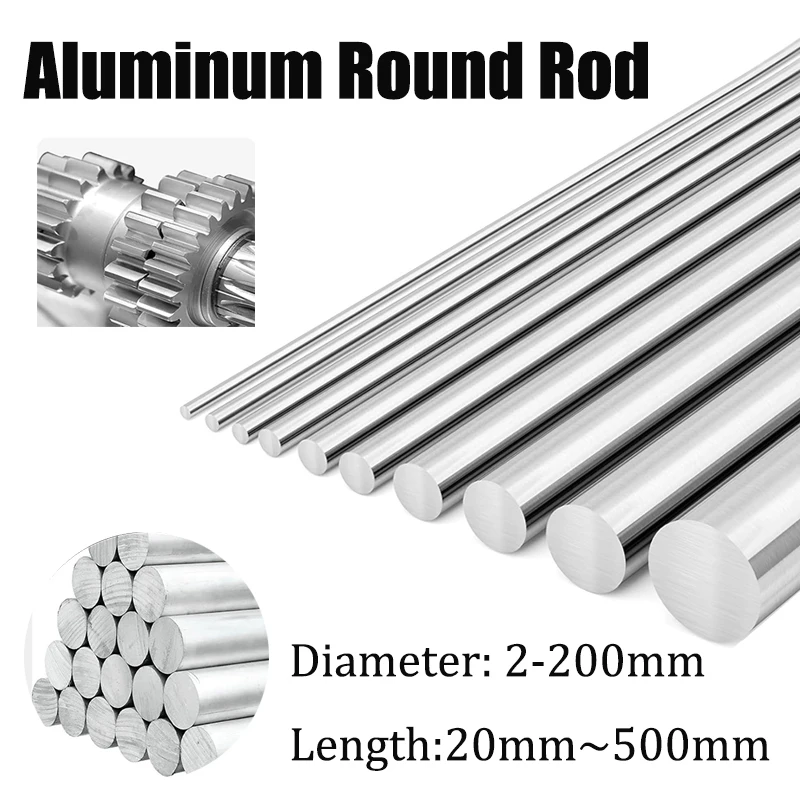 

1/5pcs 6061 aluminum rod,diameter 2-200mm, Aluminum Round bar,Aluminum Solids Round Rod,Good electroplating properties