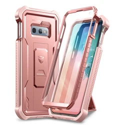 With Bracket+Full Body Bumper Military Grade Armor Shockproof For Samsung Galaxy S10e 5.8 inch Case with Built-in Screen Protect