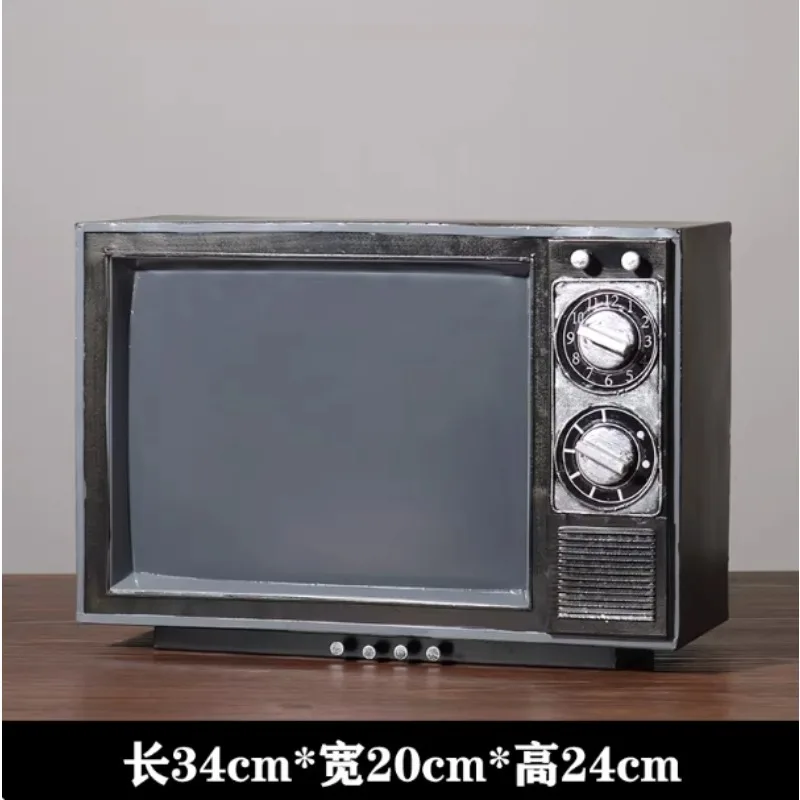 Retro nostalgic old object model black and white TV ornament photo prop decoration model