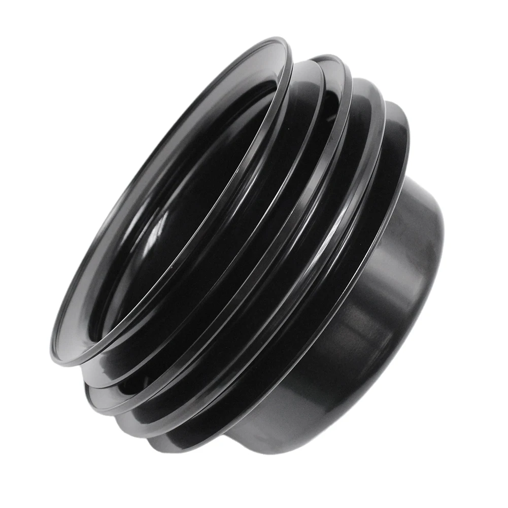 Black 3 Groove Engine Water Pump Pulley Steel Crank Pulley For Ford 289 302 3-Bolt 1965-66 67-6-5/8 Inch Smog V8