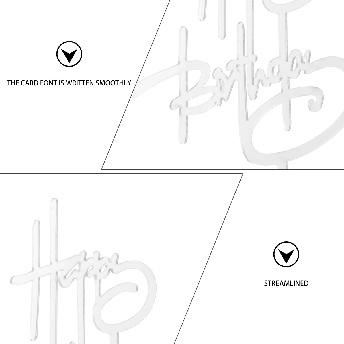 10pcs Birthday Topper Acrylic Cake Inserts For Party Shower Happy Birthday Decoration Cake Topper