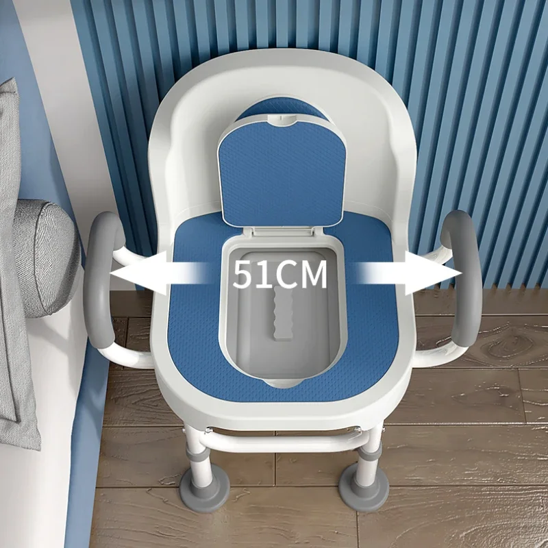 Elderly Hemiplegia Bedside Potty Chairs Portable Seats Plastic Toilets Stool Height Adjustment Bathroom Chairs with Poop Bucket