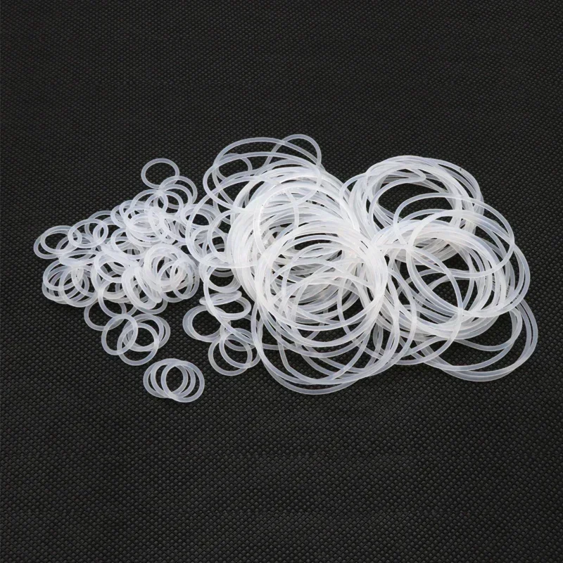 10/50Pcs VMQ O-Ring Seal Gasket (CS 1mm, OD 5~50mm) - White Nontoxic Silicone Rubber Insulated Waterproof Washer