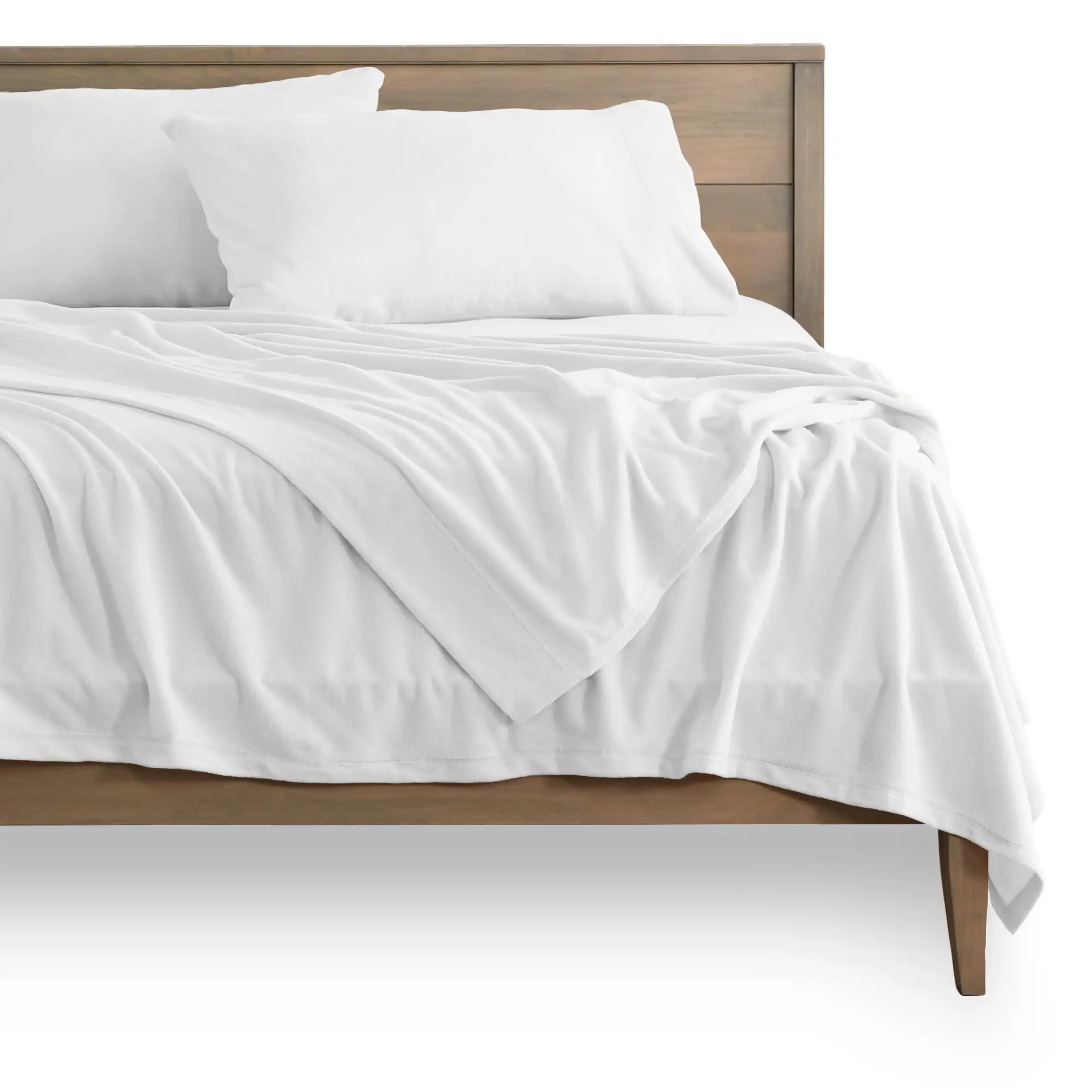 

Fleece Sheet Set, Warm Plush Polar Fleece, Pill Resistant, Twin XL, White