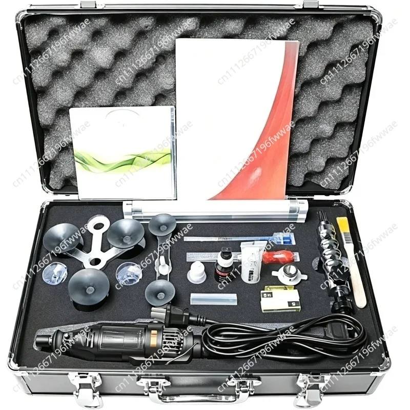For Car front windshield repair kit, car glass crackrepairprofessionalaccessories toolbox, stainless steel vacuum injection pump