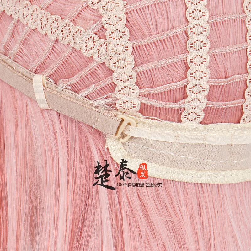 Haruno Sakura long hair cosplay beauty tip center part fake send headpiece Halloween costume wig