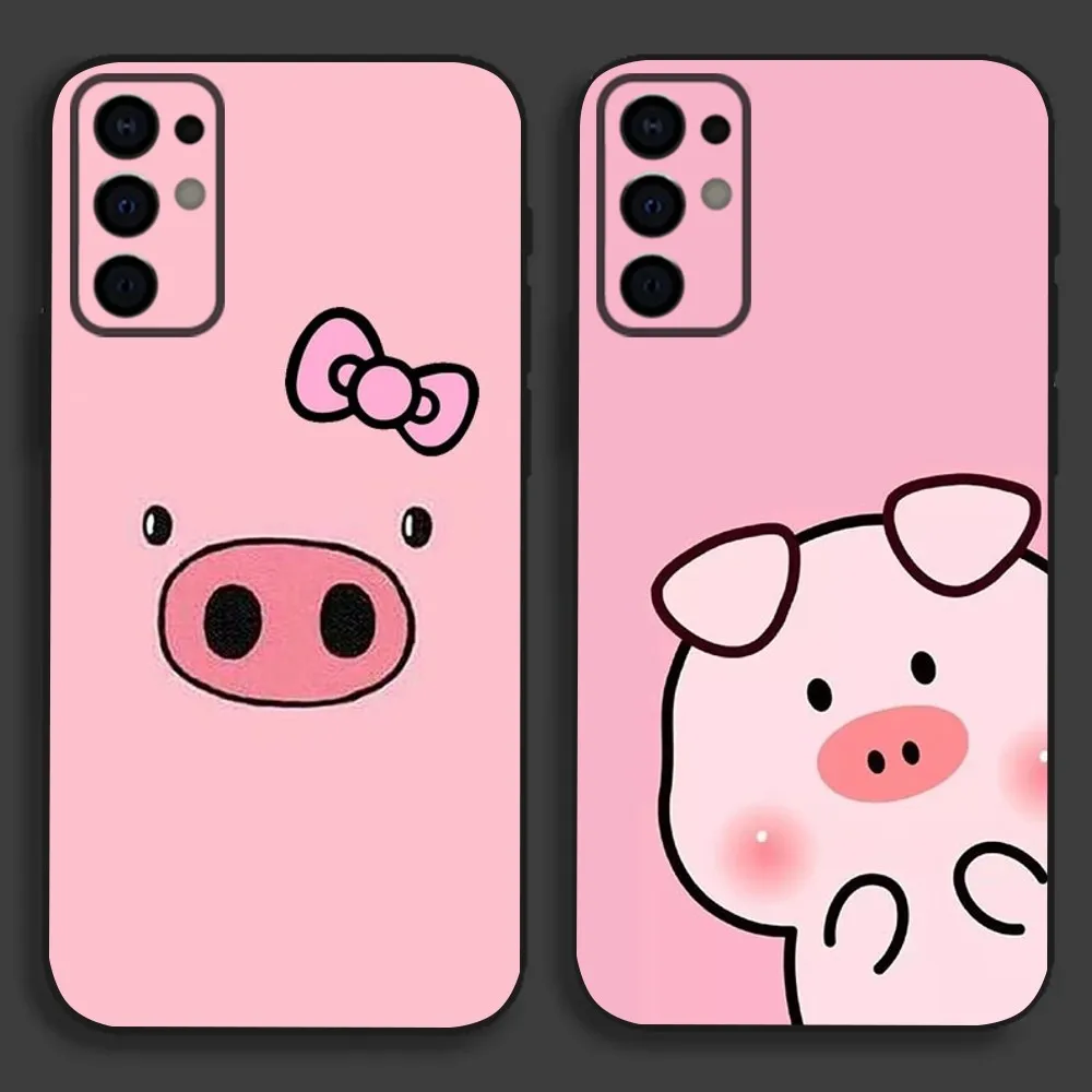

Cartoon Cute Pink Pig Phone Case For Samsung S24,S21,S22,S23,S30,Ultra,S20,Plus,Fe,Lite,Note,10,9,5G Black Soft Cover