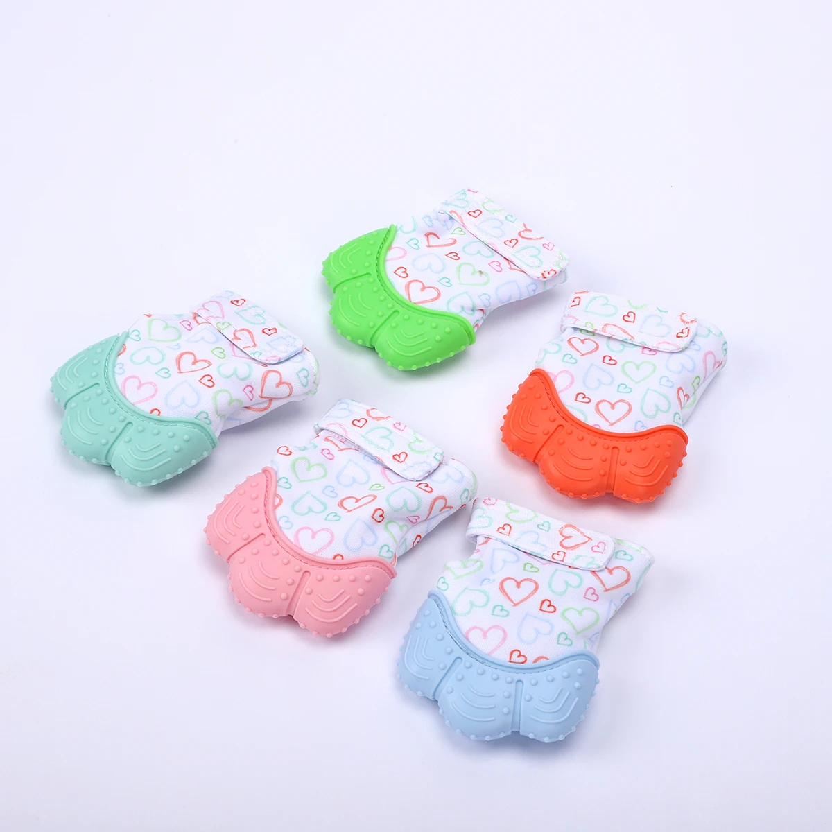 Hot Baby Teether Heart Star Print Silicone Mitten Gloves Kids Children Baby Teethers Anti-eating Hand Teething Mitten Baby Care