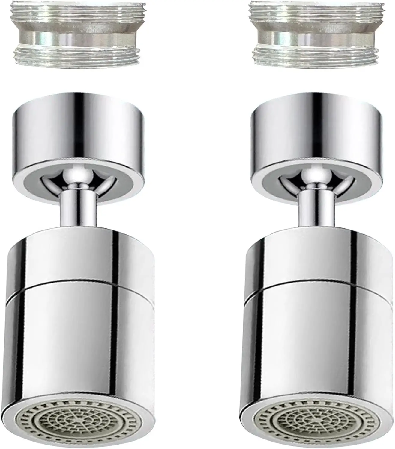 

2 Pcs 360° Swivel Kitchen Sink Faucet Aerator, Dual-Function Sprayer with Big Angle Twist, Replacement Part 55/64''