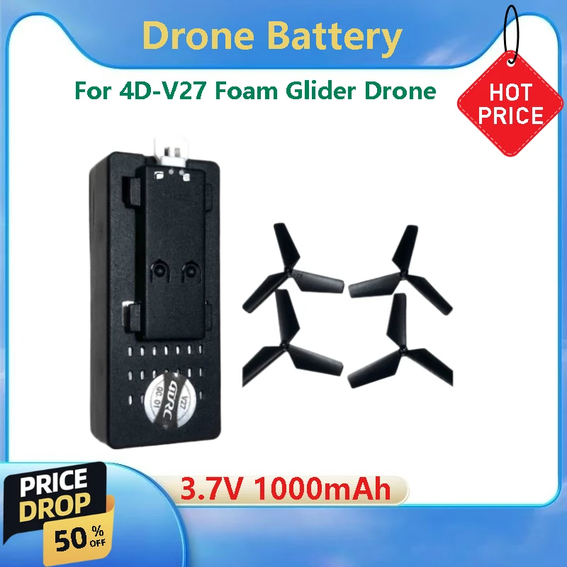 

Brand New High Quality Replacement RC Plane Battery for 4D-V27 Foam Glider Drone Battery Spare Part 3.7V 1000mAh