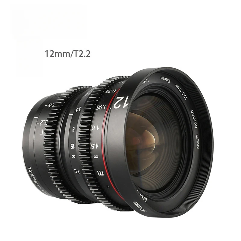 Meike MK-12mm T2.2 Apertur Besar Fokus Manual Lensa Kamera Film Lensa Distorsi Rendah Dudukan M4/3