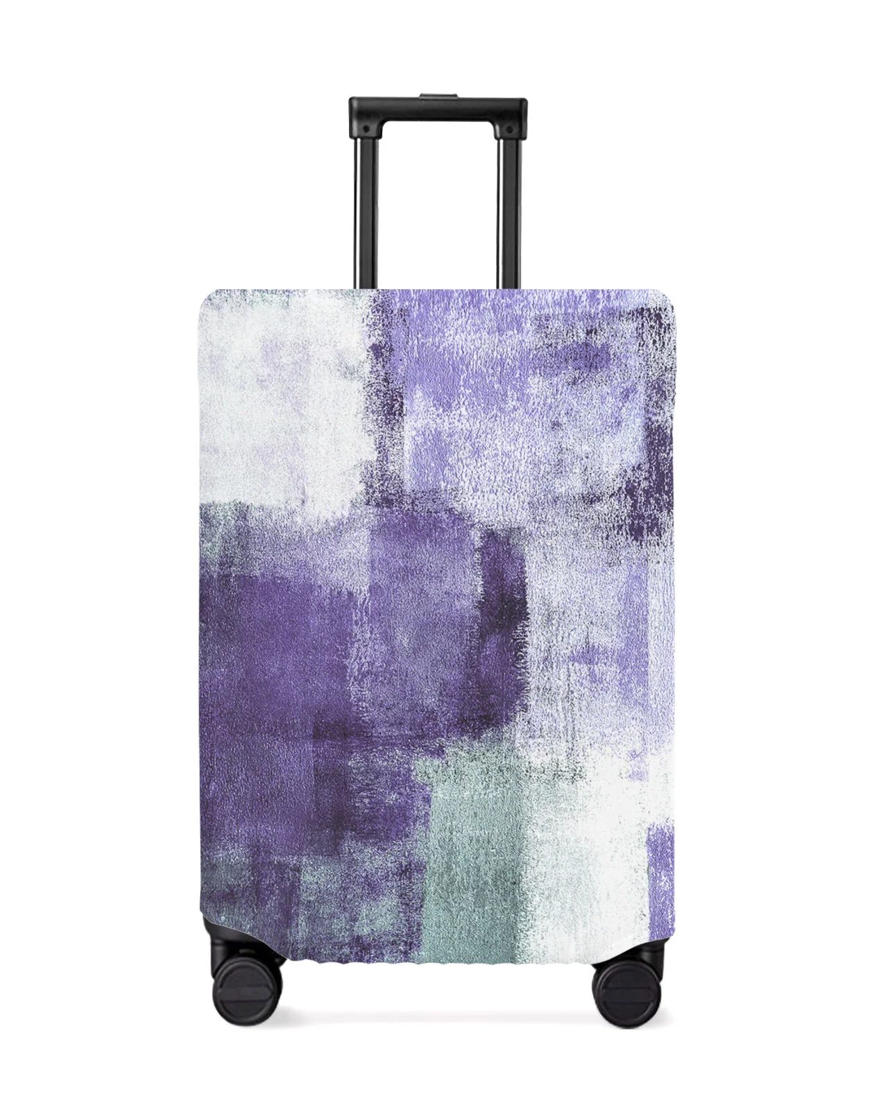 

Oil Painting Abstract Geometric Purple Luggage Cover Stretch Baggage Protector Dust Cover for 18-32 Inch Travel Suitcase Case