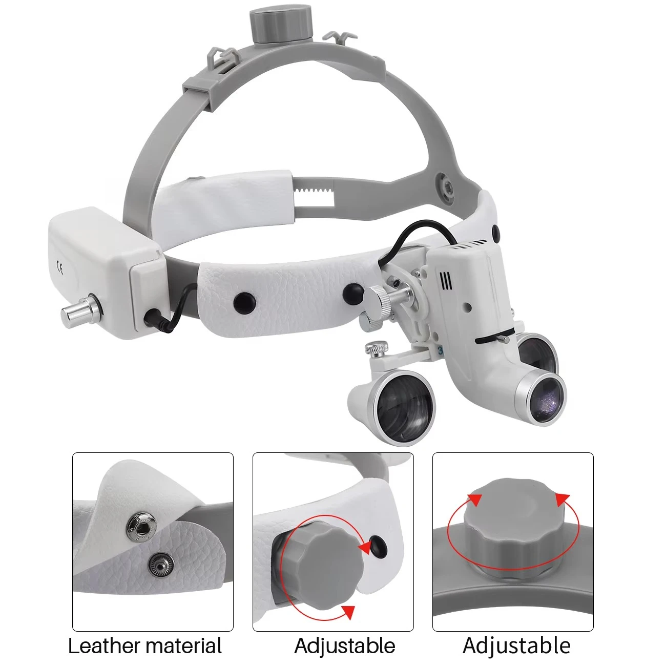 Hot Selling 2.5X/3.5X Dental 5W LED Surgical ENT Examination Headlight Medical Adjustable Chargeable Headlamp Electricity
