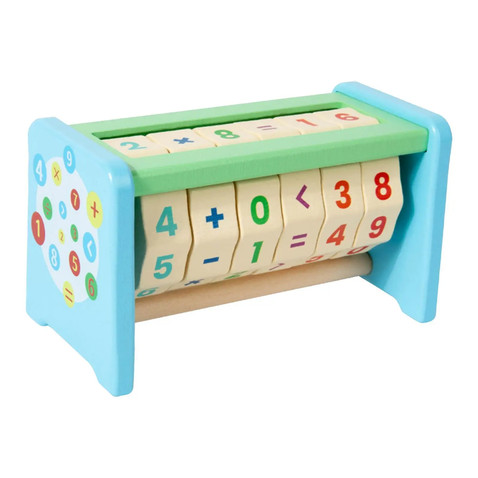 Brinquedo educacional de matemática de madeira manipuladores de matemática rotativa cubos de números de madeira calculadora de educação precoce para presente dia das crianças casa