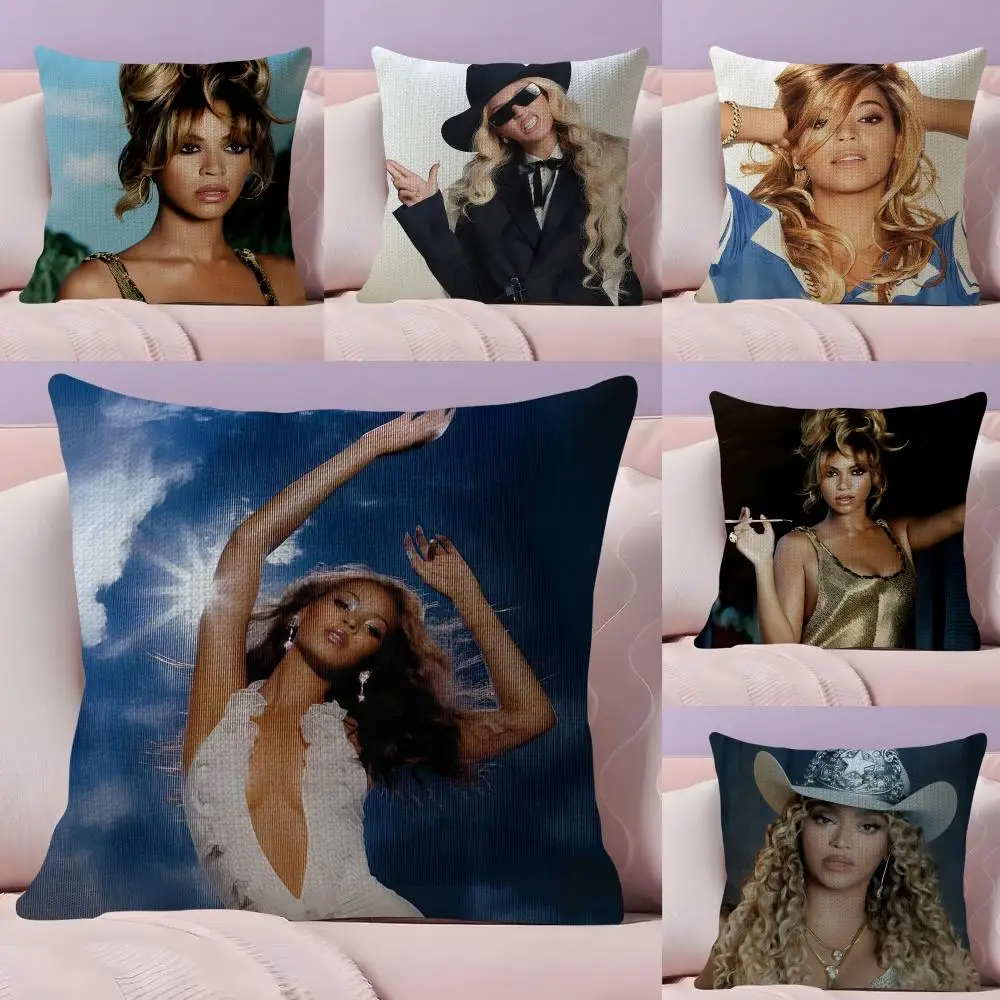 B-Beyonce Singer Cushion Cover Natural Linen Pillow Case Dou