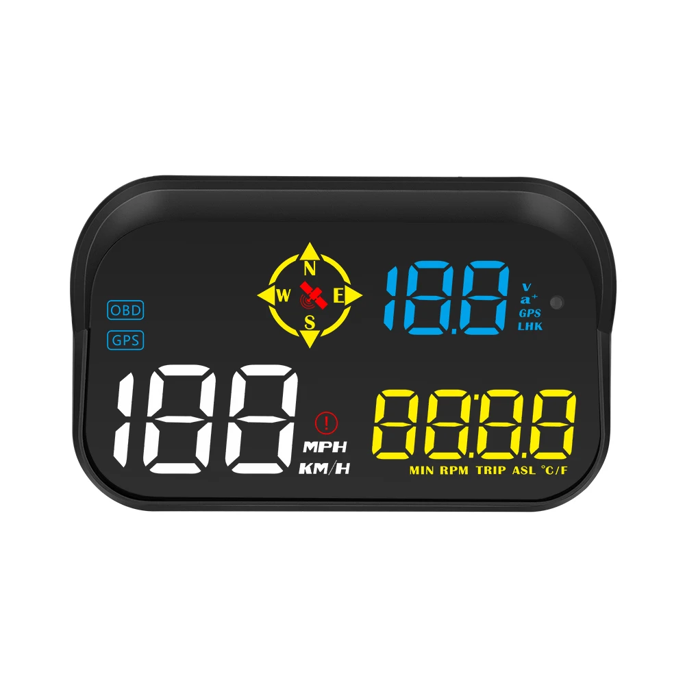 Hot WiiYii Universal M21 GPS Speed Alert Auto Meter OBD2 Windshield Car Speedometer with 3.5-inch LED HUD Head-Up Display Type-C