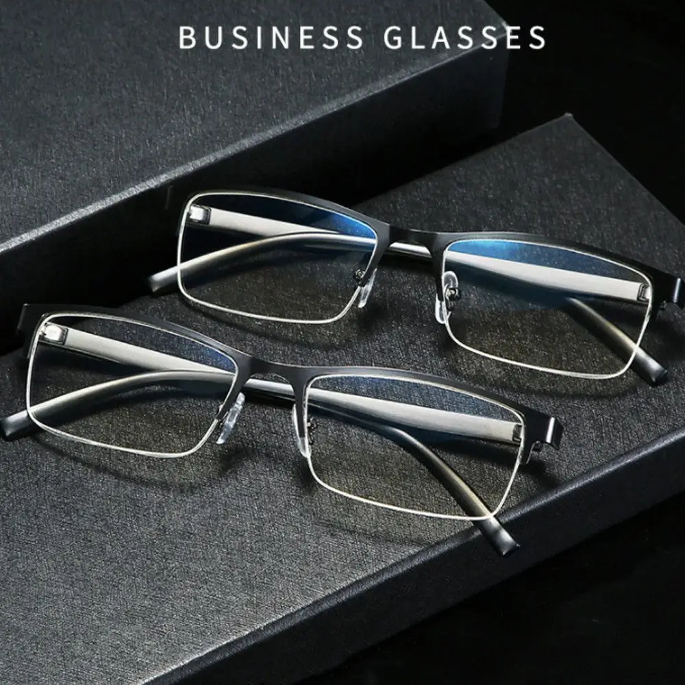 

Men Square Frame Business Myopia Glasses Vintage Eye Protection Ultra Light Eyeglasses Vision Care 100~600 Diopter