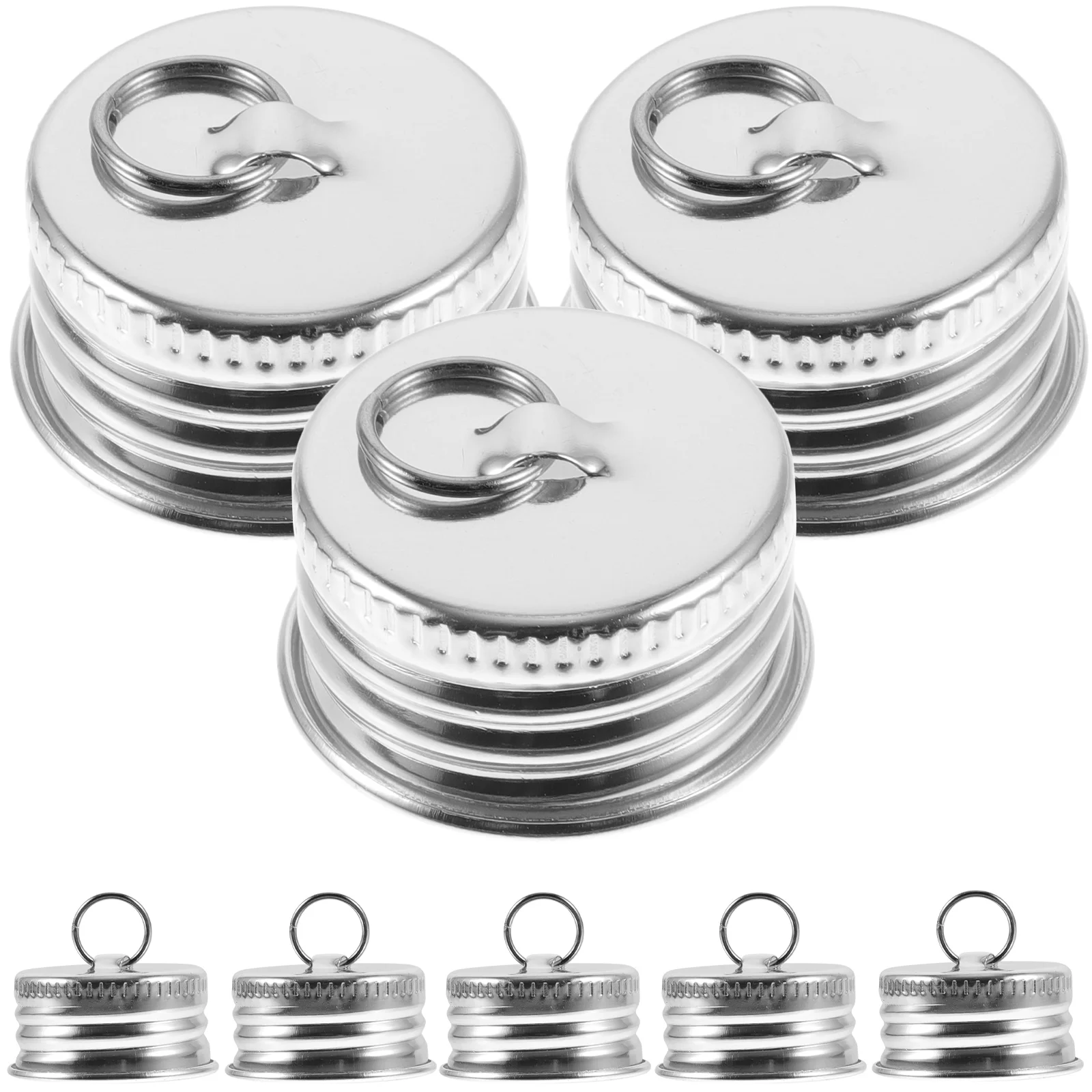 

20 Pcs Aluminum Caps For Jars Leakproof Juice Cups Water Bottles Mason Covers Thread Lids Reusable Sealing Bottle Metal