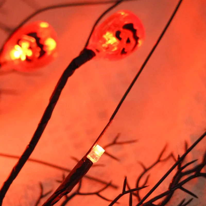 1.5 متر 54LED أضواء الروطان 8 طرق الإضاءة اليقطين مصباح جدار ديكور غرفة نوم مصباح لتهيئة الجو للحزب المنزل هالوين