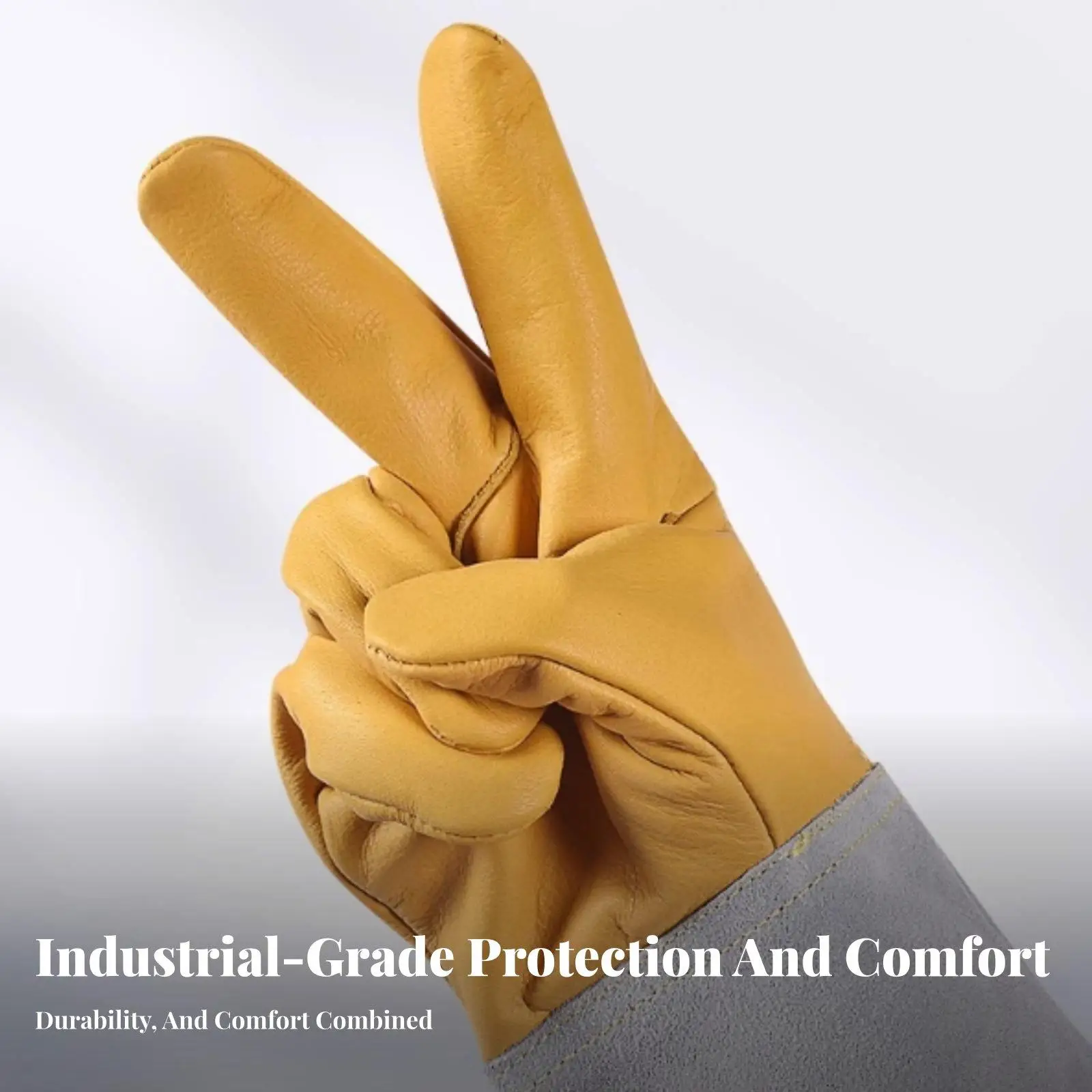 Heat Proof Welding Gloves Cowhide Material Fire Retardant Stitching Extended Sleeve Forearm Guard for Welding Leather Mask Neck