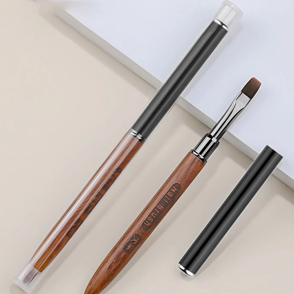 Wood Gel Painting Brush Nail Construct Acrylic Brush for Manicure DIY Builder Tool Brush Pen Professional Gel Tip Extension Pen