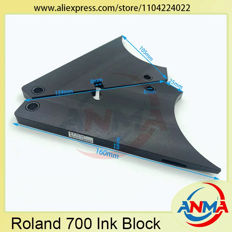 For Roland 700 Ink Duct End Blocks Man Roland Offset Printing Machine Spare Parts 80.07C13-5253 80.07C13-5254