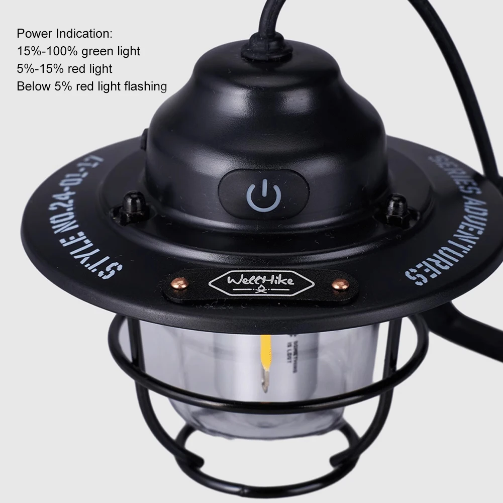 Lanterne de Camping LED suspendue pour tente, charge de Type C, variable, 4 Modes d'éclairage, étanche IPX4, pour la pêche et le Camping