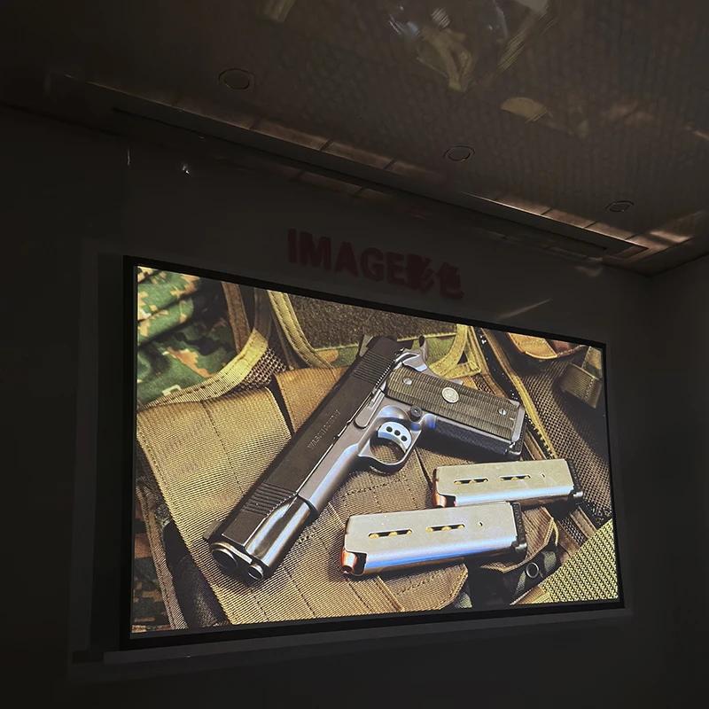 شاشة عرض بيضاء مجوفة من الألياف الزجاجية الكهربائية حديثًا في السقف لعام 2025، عرض ذكي بمحرك 4K مع تصميم عائم #4