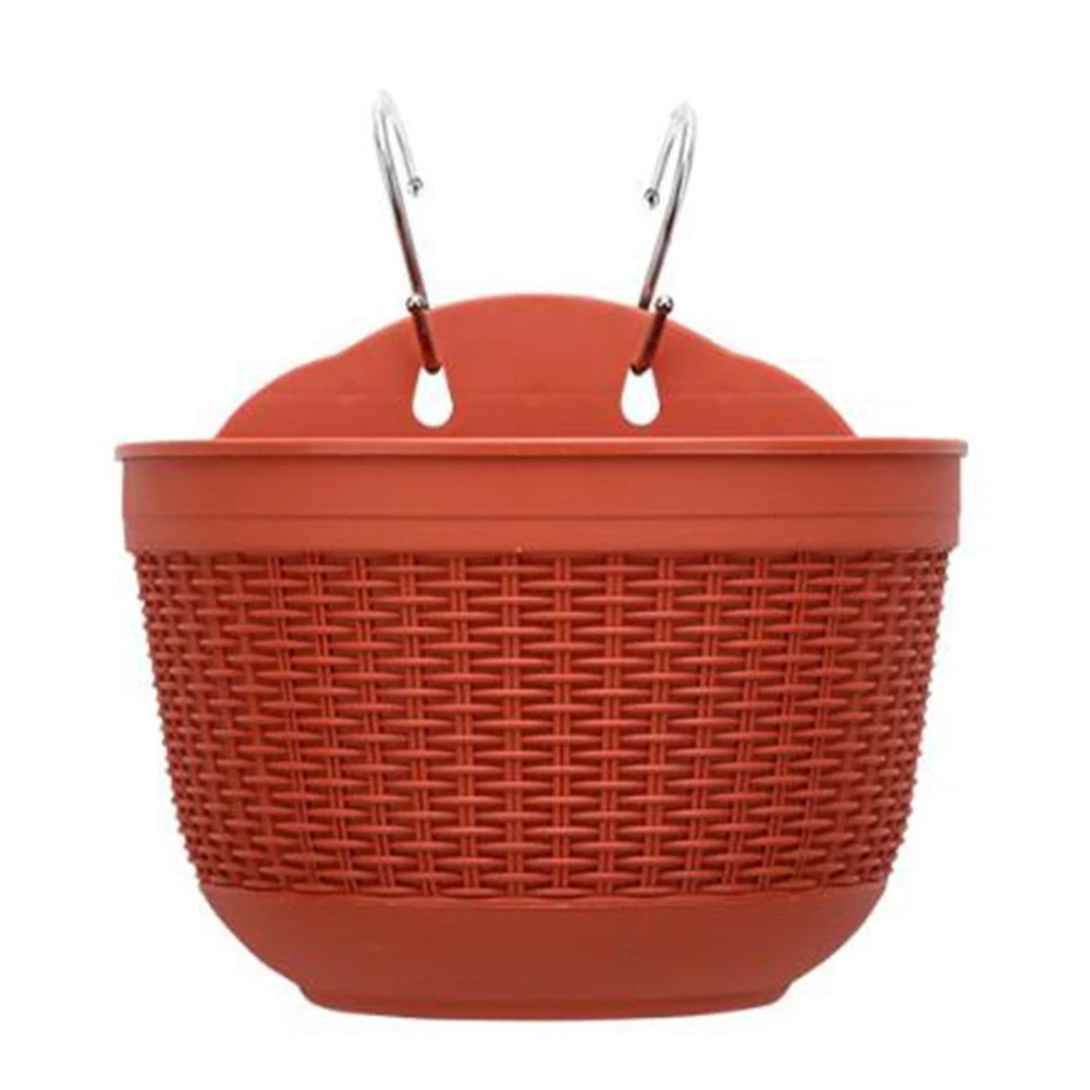 

Resin Plant Container Semicircular Flower Pot Blue Resilient Plastic Plant Holder Drainage Pot Space-saving Design