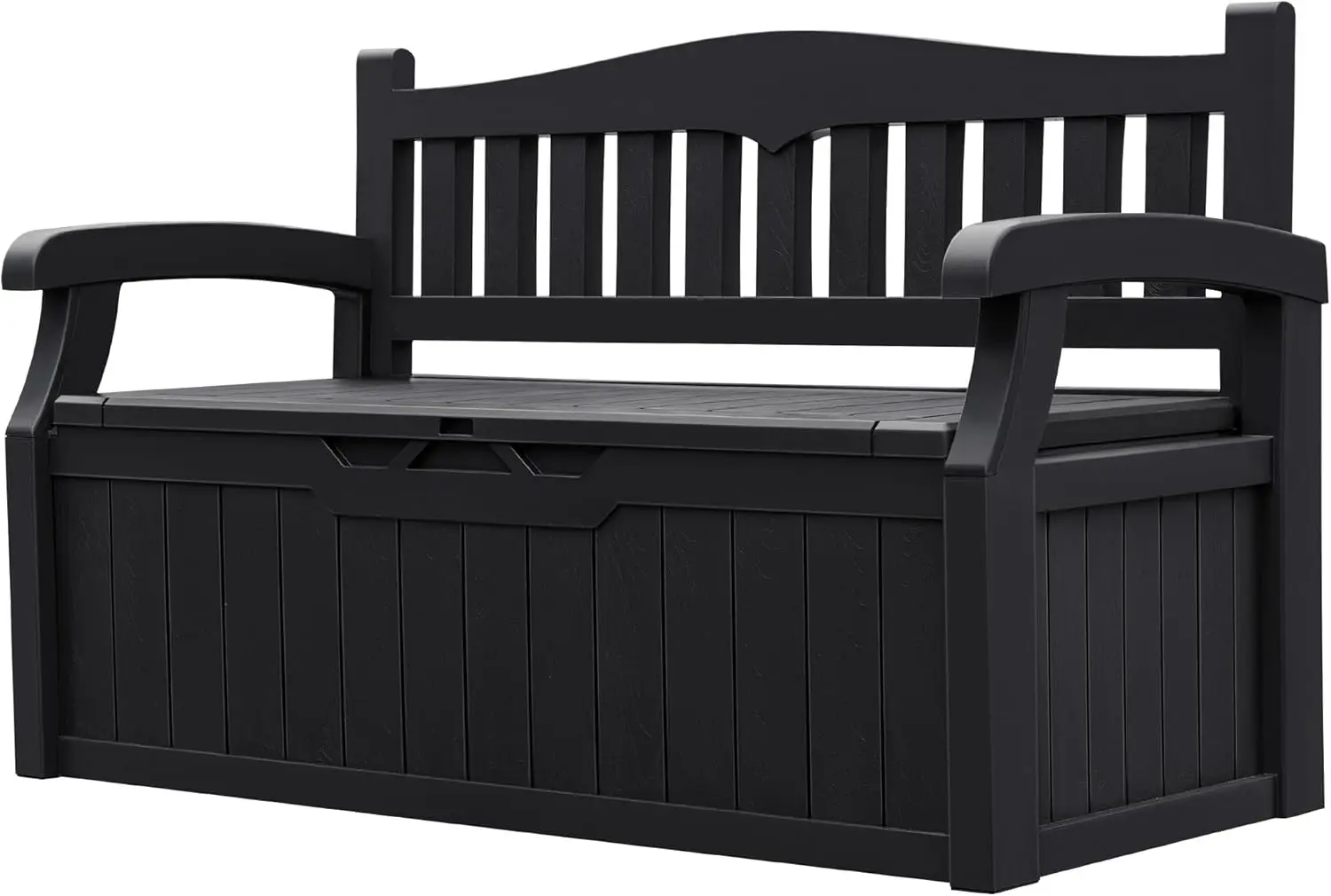 70 Gallon Outdoor Storage Bench, Resin Patio Furniture with Armrest,Waterproof and Durable, Perfect to Garden, Poolside