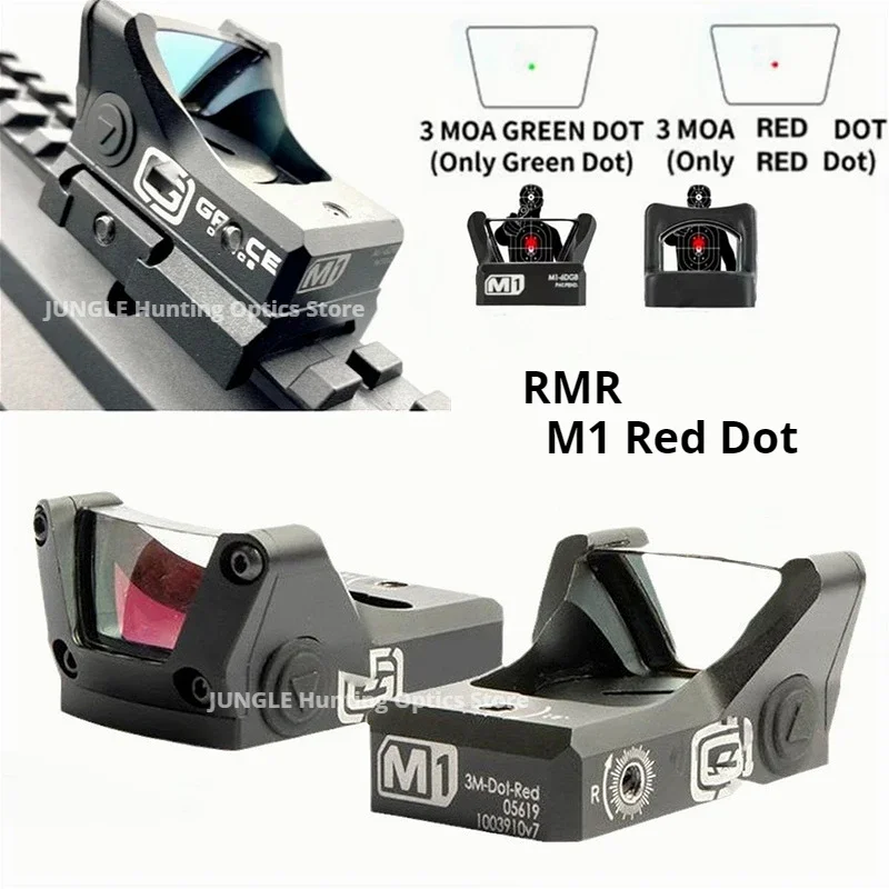 Tactical 3 Moa M1 RMR Red Green Dot Reflex Sight Open-emitter Hunting Rifle Scope With Glock Docter LP Mount For Airsoft Pistol