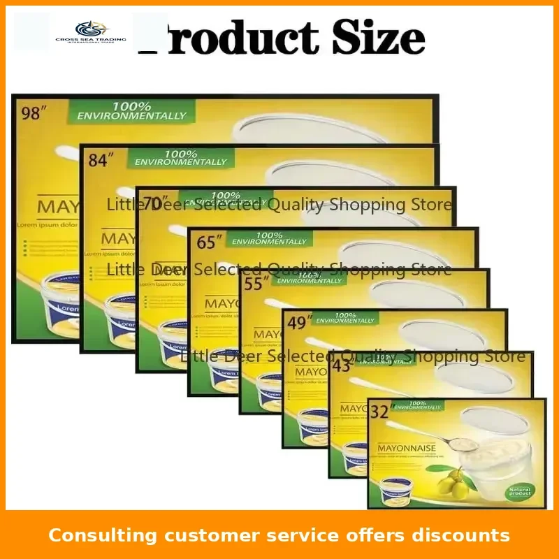 27 32 43 49 Inch 4K Thin Wall Mounted Advertising Lcd Touch Screen Digital Signage Display
