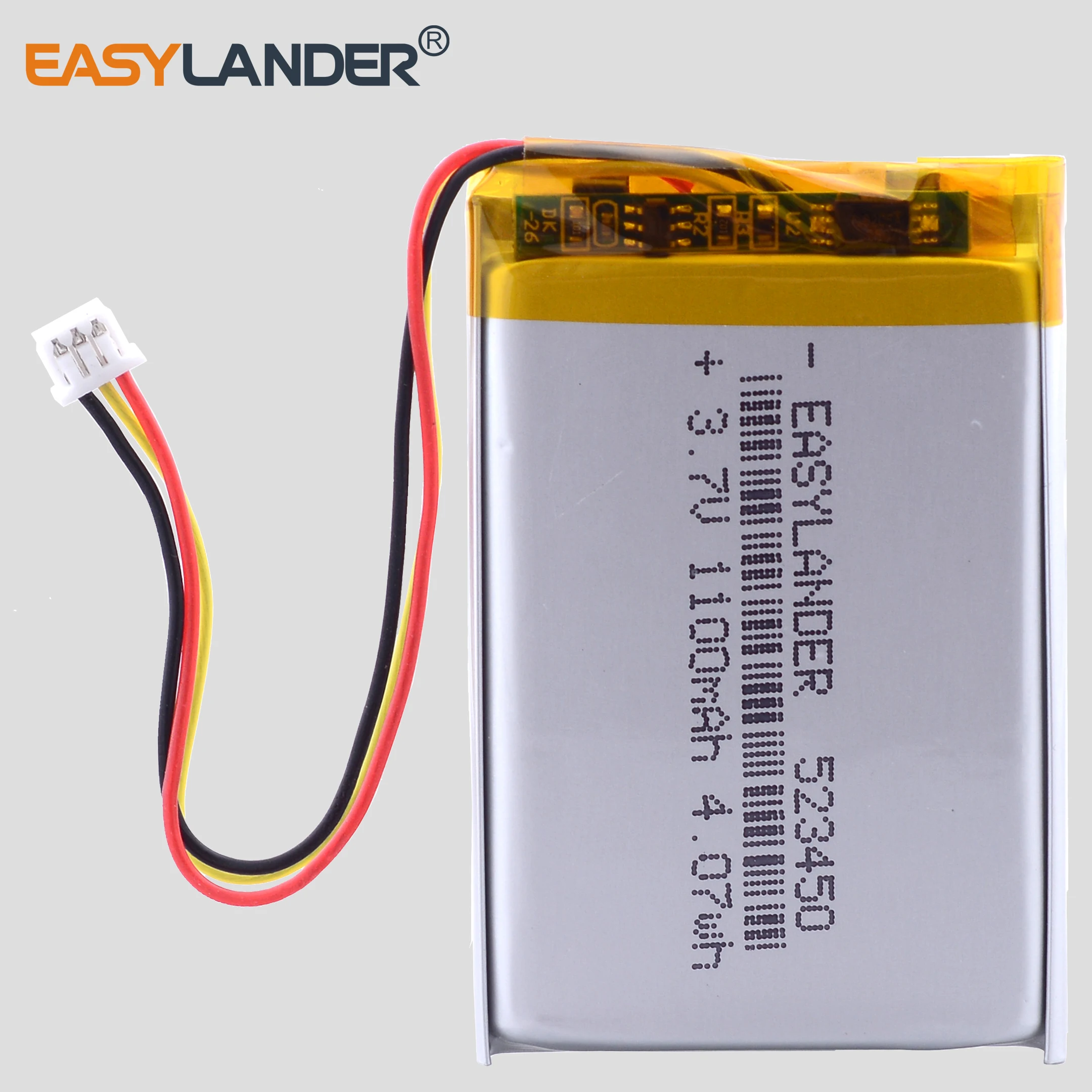 3.7V 1100mAh 523450 JST MX1.25mm 3Pin NTC Thermistor Rechargeable Polymer Lipo Li Battery For GPS Bluetooth Speaker DashCam
