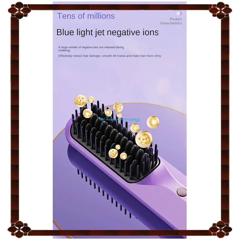 Peine caliente recargable con entrega en 24 horas, cepillo de pelo inalámbrico, alisador, peines de prensado en caliente, peine eléctrico antiquemaduras, calentamiento rápido