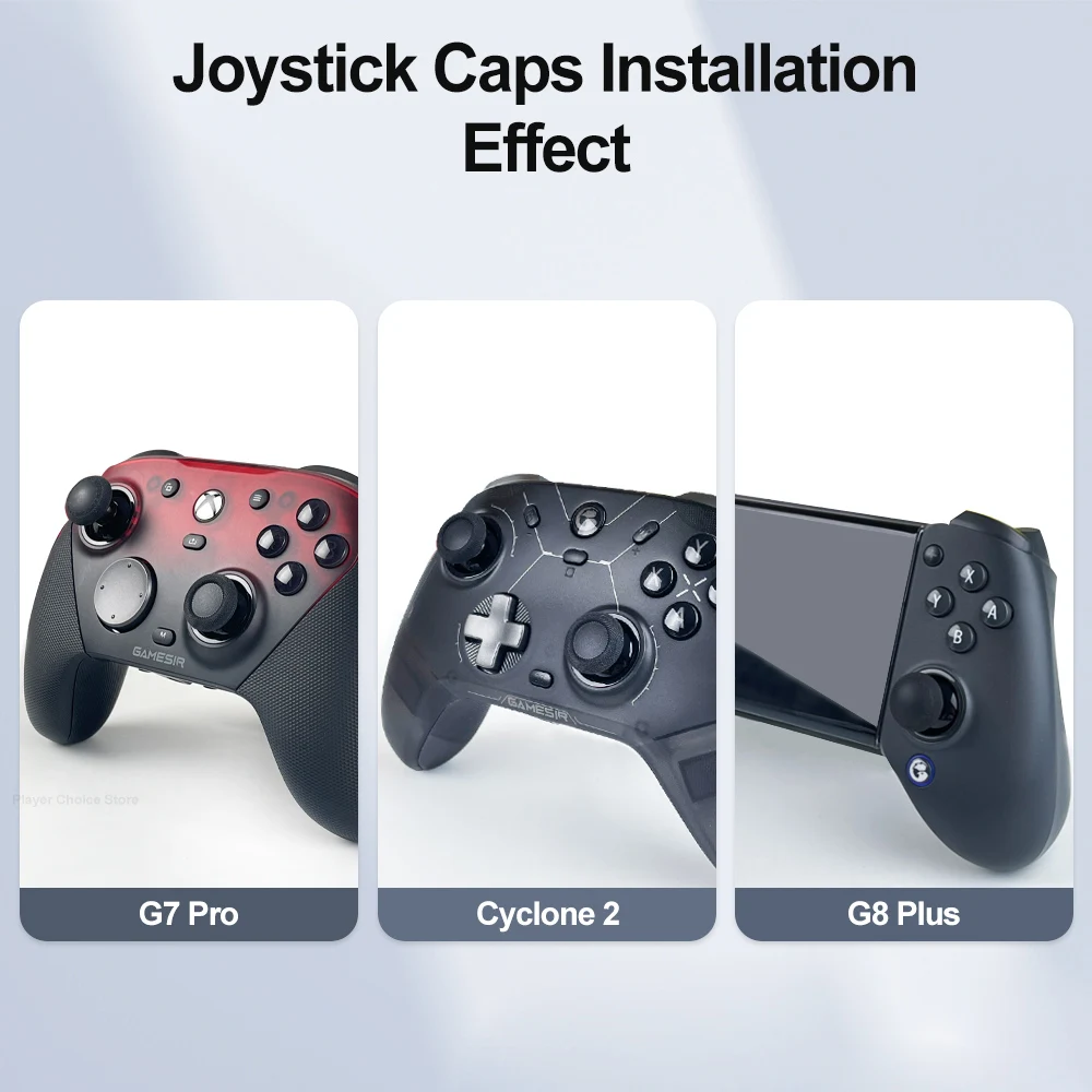 GameSir Joystick Caps for G7 Pro G7 Pro 8K Cyclone 2 Gamepad Accessories 3 Pairs Personalized Caps Smooth Steel Ring Control image 4