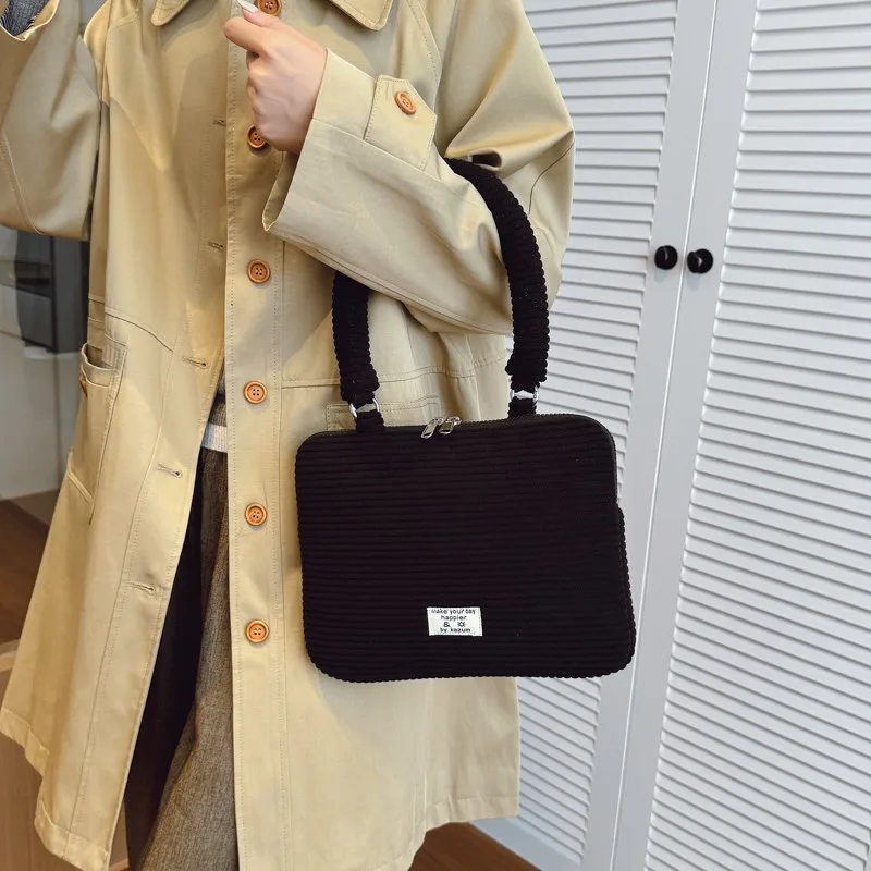 

Quilted Laptop Sleeve Shockproof 15/13/11in Tablet Sleeve Bag Dust-Proof Handle Carrying Case for MacBook/Lenovo/Huawei