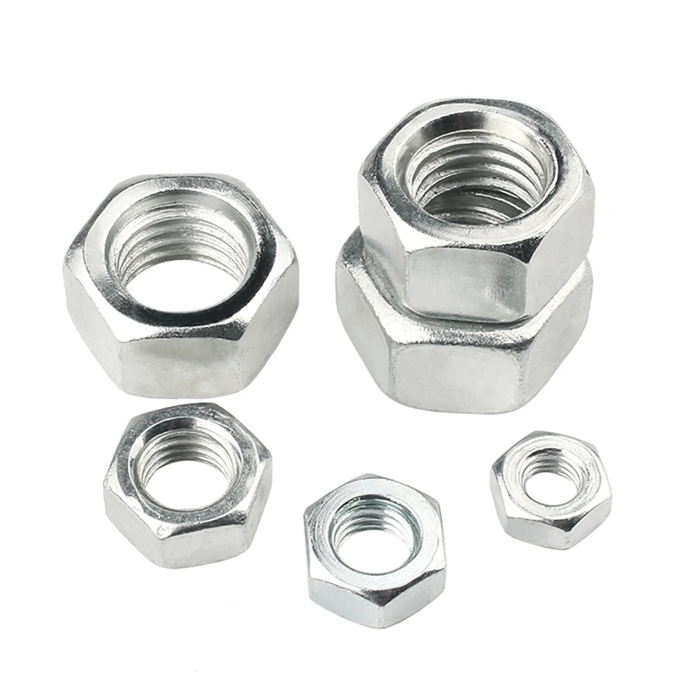 5-200Pcs Fine Thread Hex Nut M4 M5 M6 M8 M10 M12 M14 M16 M18 M20 M22 M24 Stainless Steel Hexagon Nut For Screw And Bolt Fastener