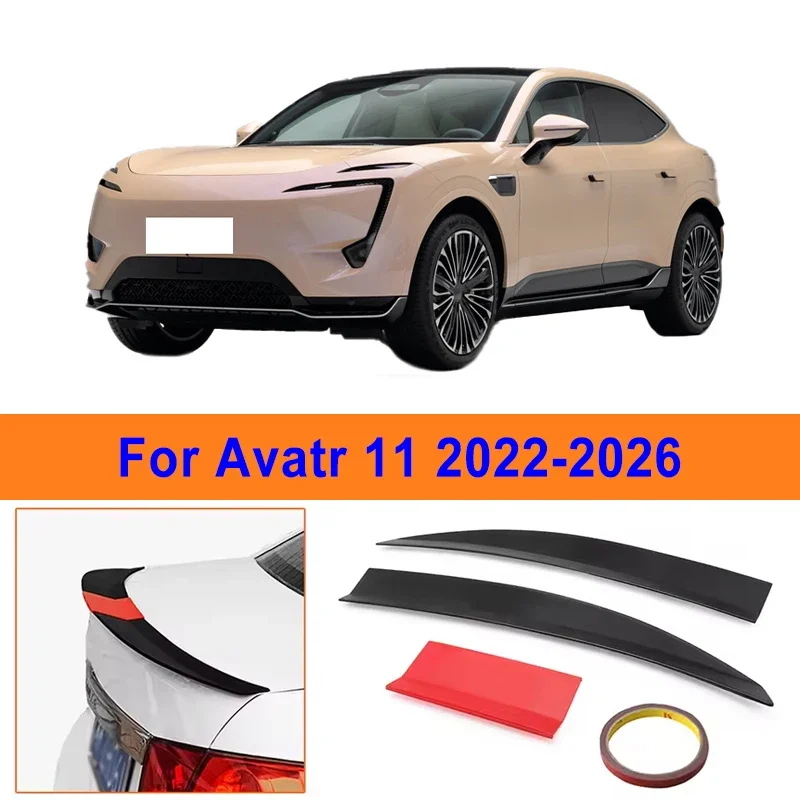 

For Avatr 11 2022-2026 3-Section ABS Rear Trunk Spoiler 115-125cm Adjustable Sports Decor Top Wing Car Exterior Parts