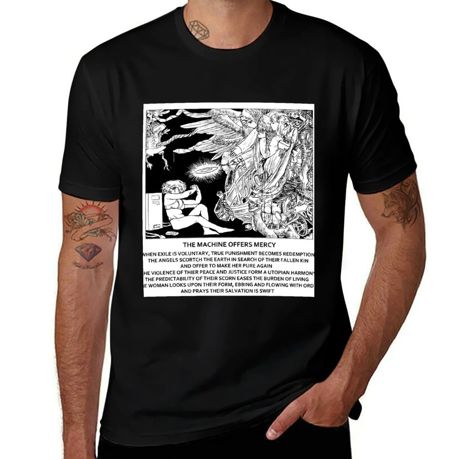 THE MACHINE OFFERS MERCY T-Shirt Thanksgiving Casual Tee T-Shirt