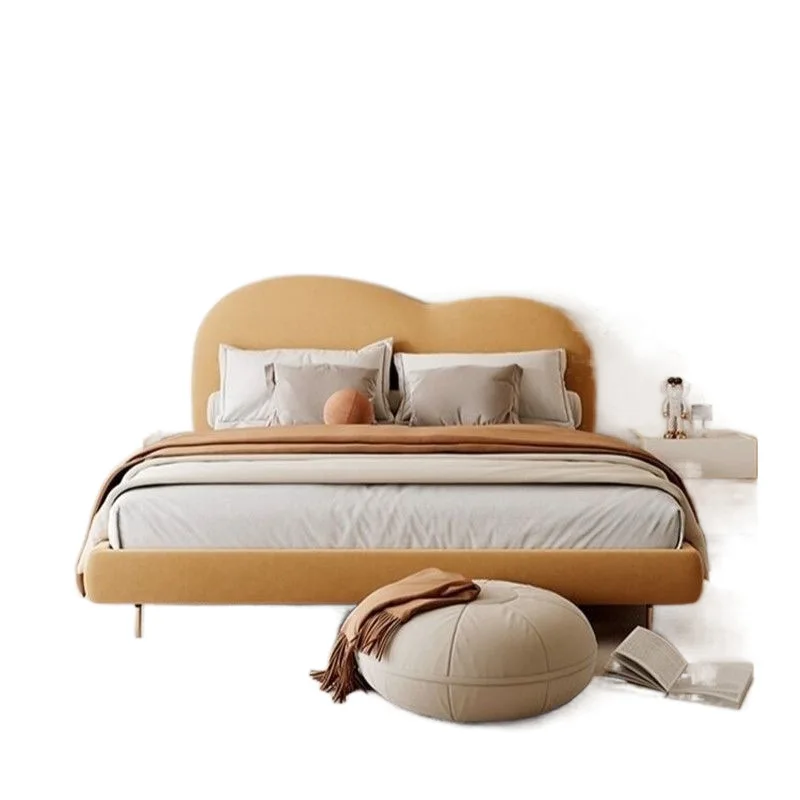 

Nordic cream style fabric bed Modern minimalist Internet celebrity cloud bed Italian minimalist technology cloth bed