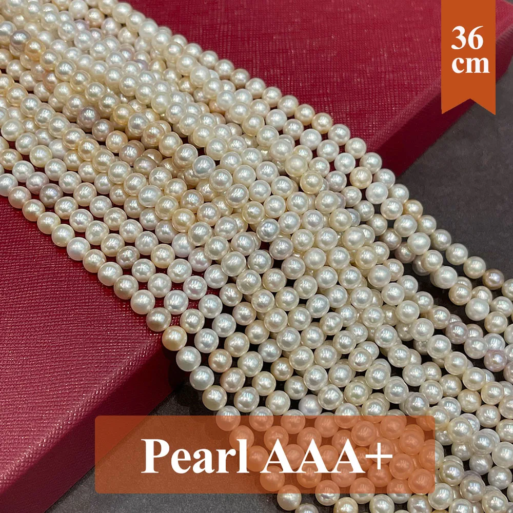 6-7mm Punch Natural Freshwater 100% Pearl Beads Round Candy Color Pearl Loose Spacer Beaded for Making DIY Jewelry Necklace