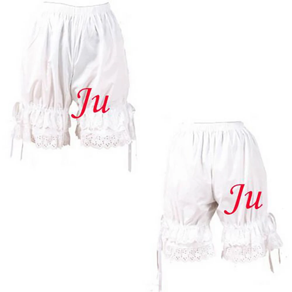 fondcosplay adult sexy cross dressing sissy maid short Gothic Lolita Punk Bloomers white Cotton panties CD/TV[CK326]