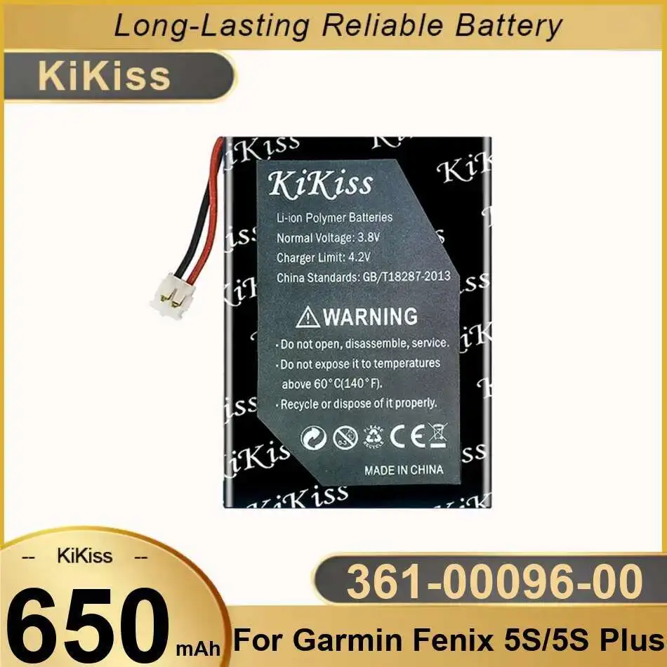 

361-00096-00 650Mah Gps Battery Premium Replacement High Compatibility For Garmin Fenix 5S Plus